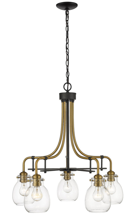 Z-Lite Kraken Chandelier in Matte Black + Olde Brass 466-5MB-OBR