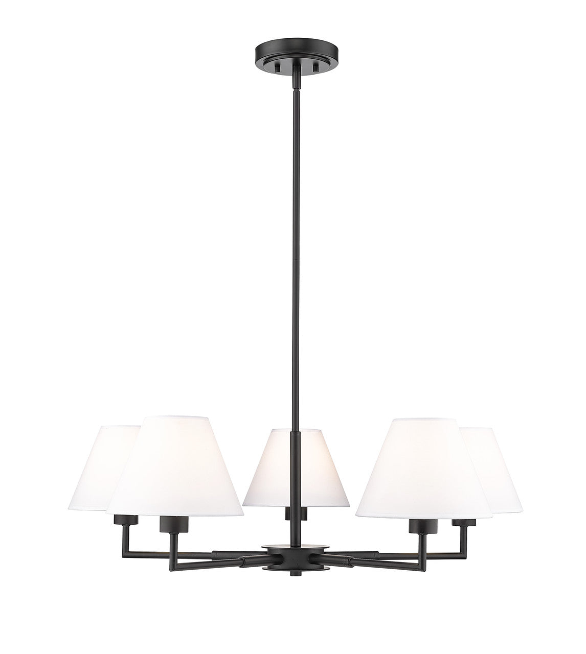 Z-LITE Leila 5 Light Chandelier in Matte Black 744-34R-MB