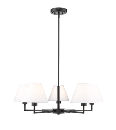 Z-Lite Leila 5 Light Chandelier in Matte Black 744-34R-MB