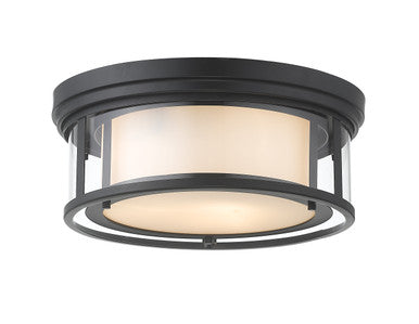 Z-Lite Willow 3 Light Flush Mount in Matte Black 426F16-MB