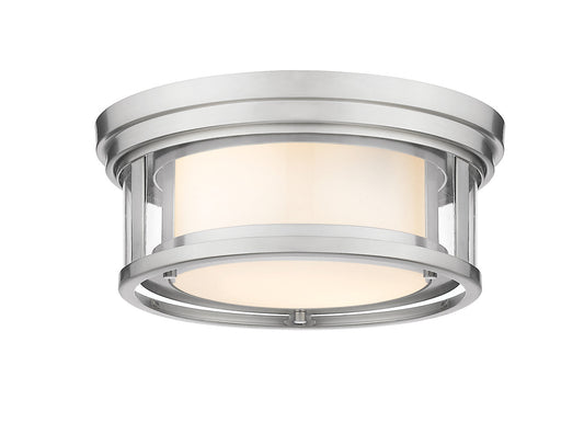 Z-Lite Willow 2 Light Flush Mount in Brushed Nickel 426F12-BN