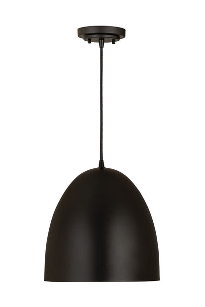 Z-Lite Z-Studio 1 Light Pendant in Satin Black 6012P12-SBK