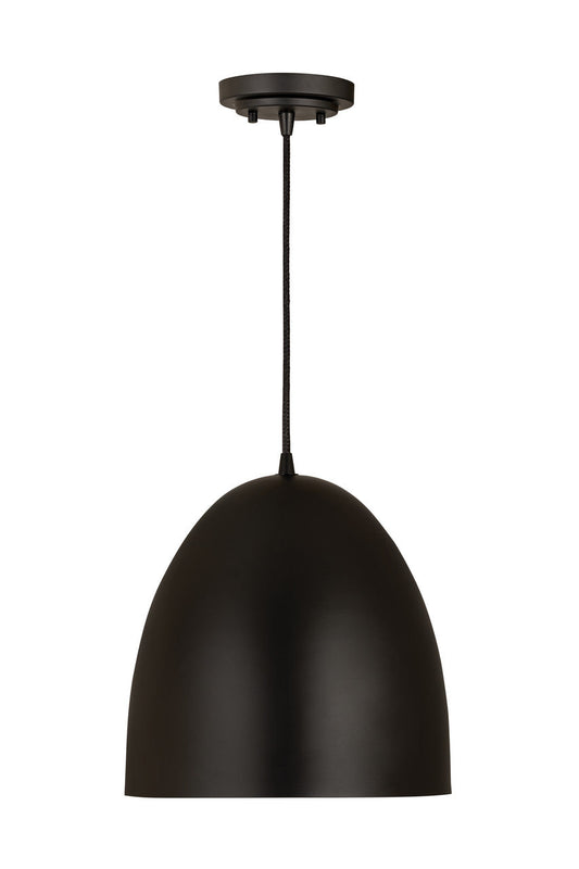 Z-Lite Z-Studio 1 Light Pendant in Satin Black 6012P12-SBK