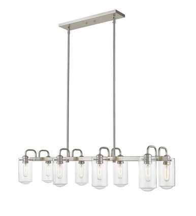 Z-Lite Delaney 8 Light Linear Chandelier in Brushed Nickel 471-8L-BN