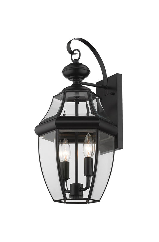 Z-Lite Westover 2 Light Outdoor Wall Light in Black 580M-BK