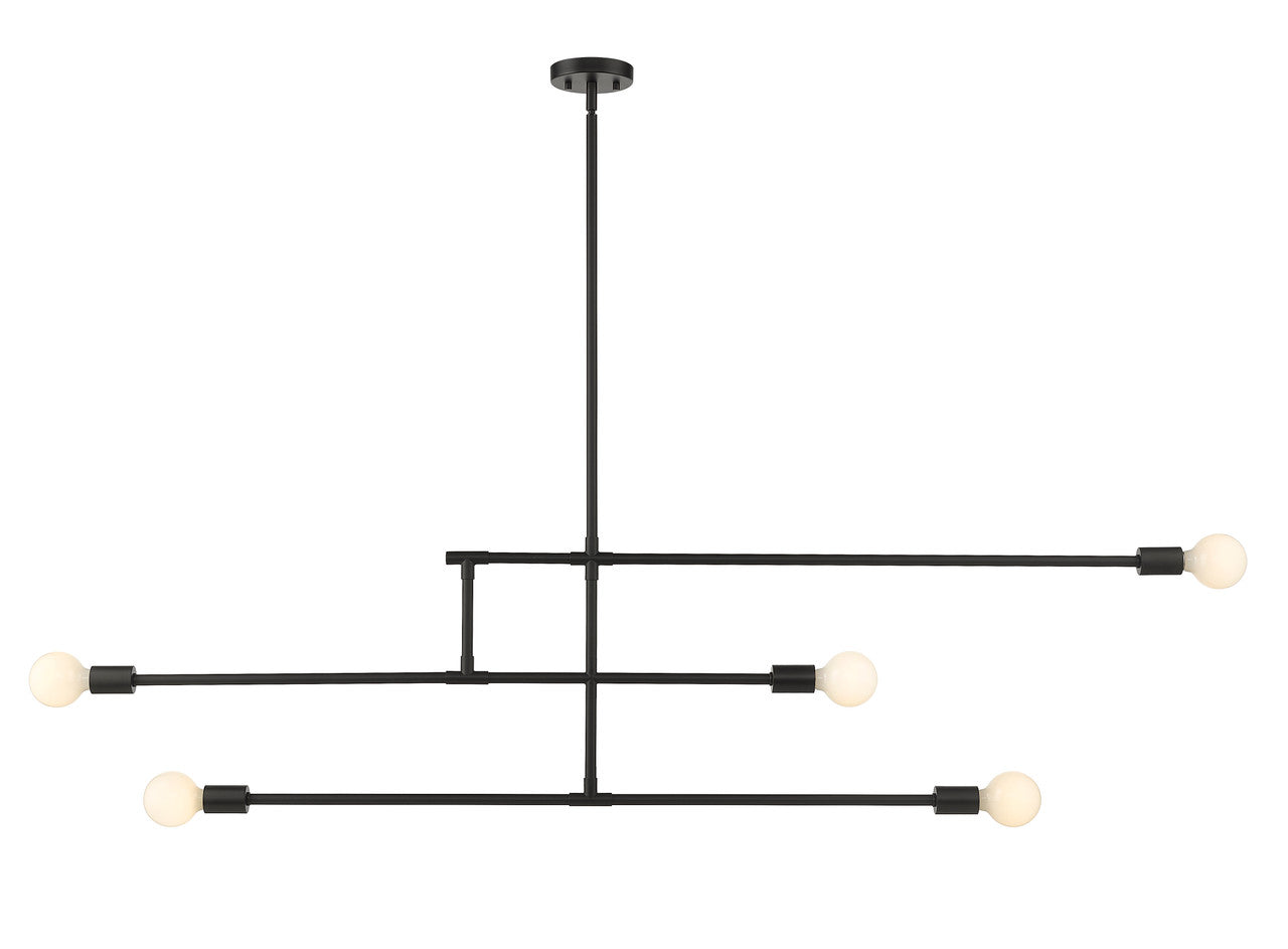 Z-Lite Modernist 5 Light Chandelier in Matte Black 731-5MB