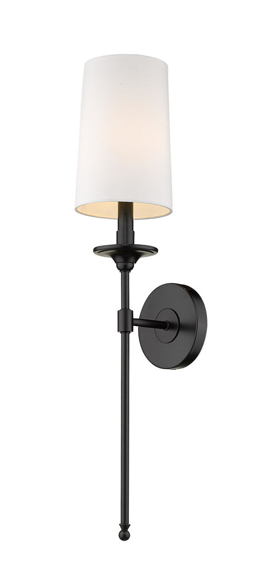 Z-Lite Emily 1 Light Wall Sconce in Matte Black 807-1S-MB