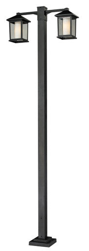 Z-Lite Mesa 2 Light Outdoor Post Mounted Fixture in Black 523-2-536P-BK