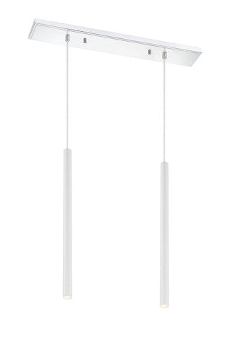 Z-Lite Forest 2 Light Linear Chandelier in Chrome 917MP24-WH-LED-2LCH