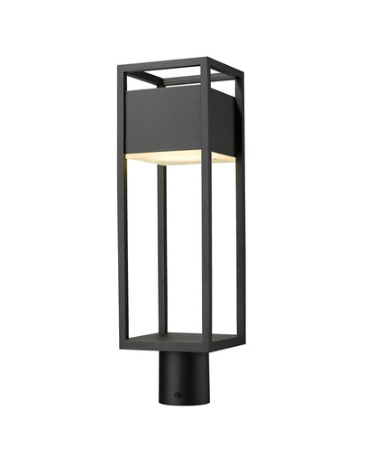 Z-Lite Barwick 1 Light Outdoor Post Mount Fixture in Black 585PHMR-BK-LED