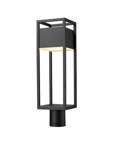 Z-Lite Barwick 1 Light Outdoor Post Mount Fixture in Black 585PHMR-BK-LED