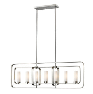 Z-Lite Aideen 7 Light Linear Chandelier in Brushed Nickel 6000-7L-BN