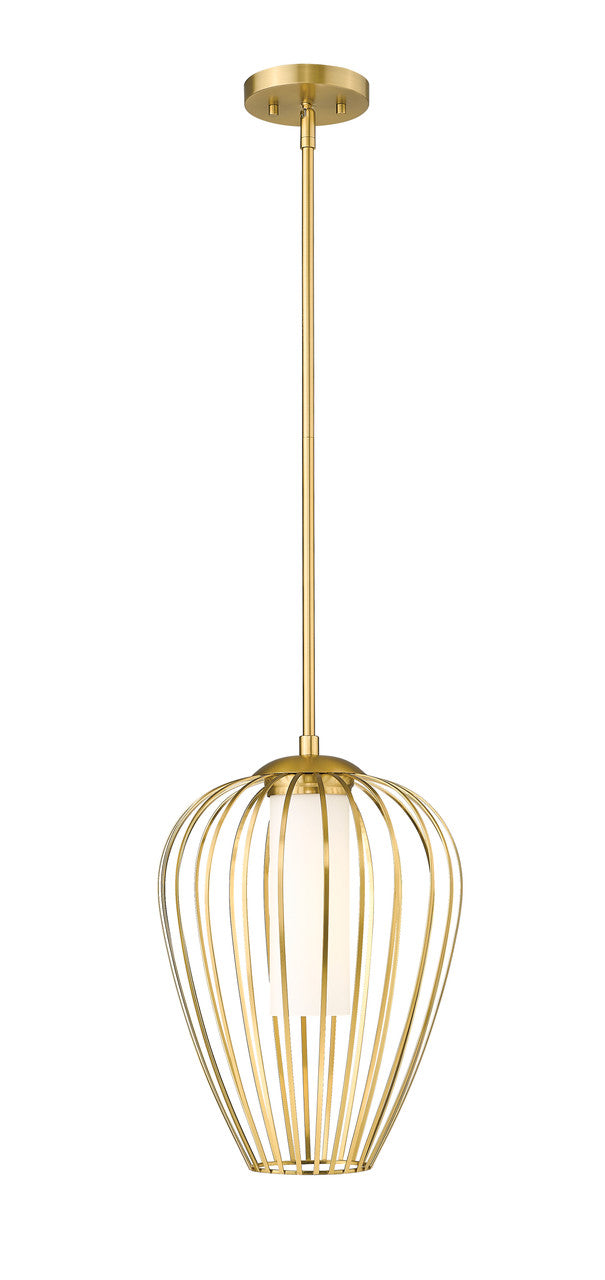 Z-LITE Savanti 1 Light Pendant in Modern Gold 7507-12MGLD