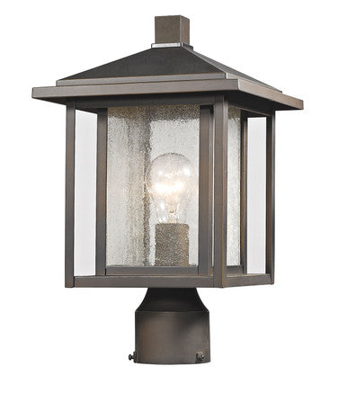 Z-Lite Aspen 1 Light Outdoor Post Mount Fixture in Oil Rubbed Bronze 554PHM-ORB