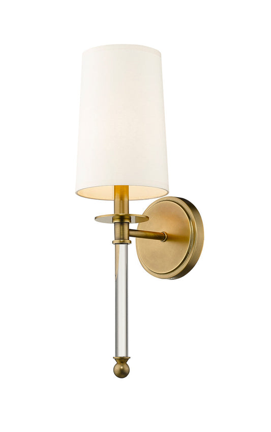 Z-Lite Mila 1 Light Wall Sconce in Rubbed Brass 808-1S-RB