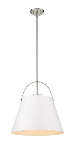 Z-Lite Z-Studio 1 Light Pendant in Matte White + Brushed Nickel 726P18-MW+BN