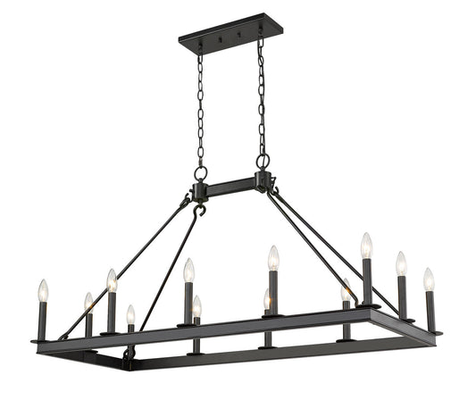 Z-Lite Barclay Chandelier in Matte Black 482-12L-MB