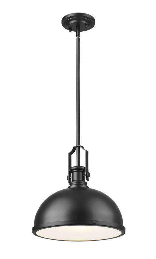 Z-Lite Melange 1 Light Pendant in Matte Black 725P12-MB