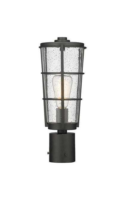 Z-Lite Helix 1 Light Outdoor Post Mount Fixture in Black 591PHM-BK