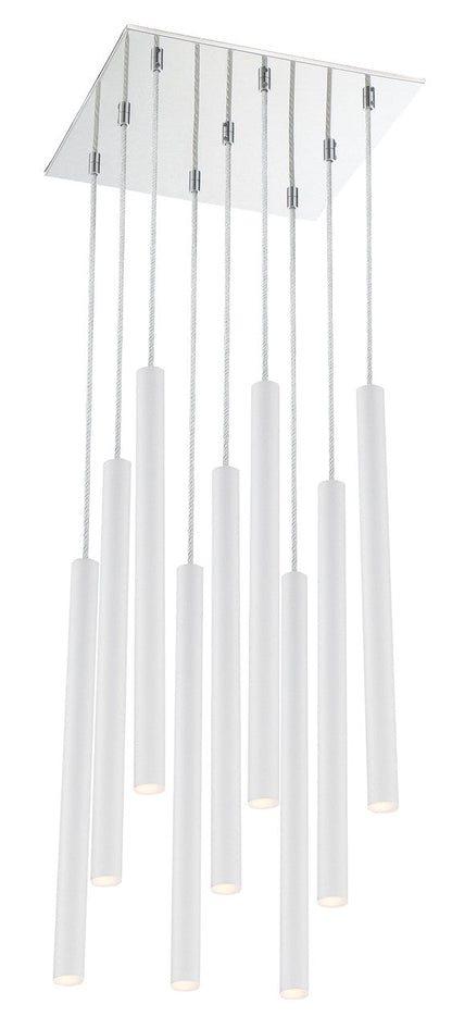 Z-Lite Forest Chandelier in Chrome 917MP24-WH-LED-9SCH