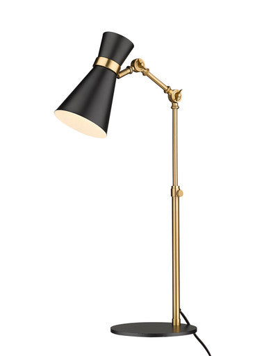 Z-Lite Soriano 1 Light Table Lamp in Matte Black + Heritage Brass 728TL-MB-HBR