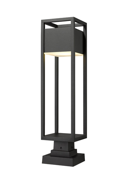 Z-Lite Barwick 1 Light Outdoor Pier Mounted Fixture in Black 585PHBS-SQPM-BK-LED