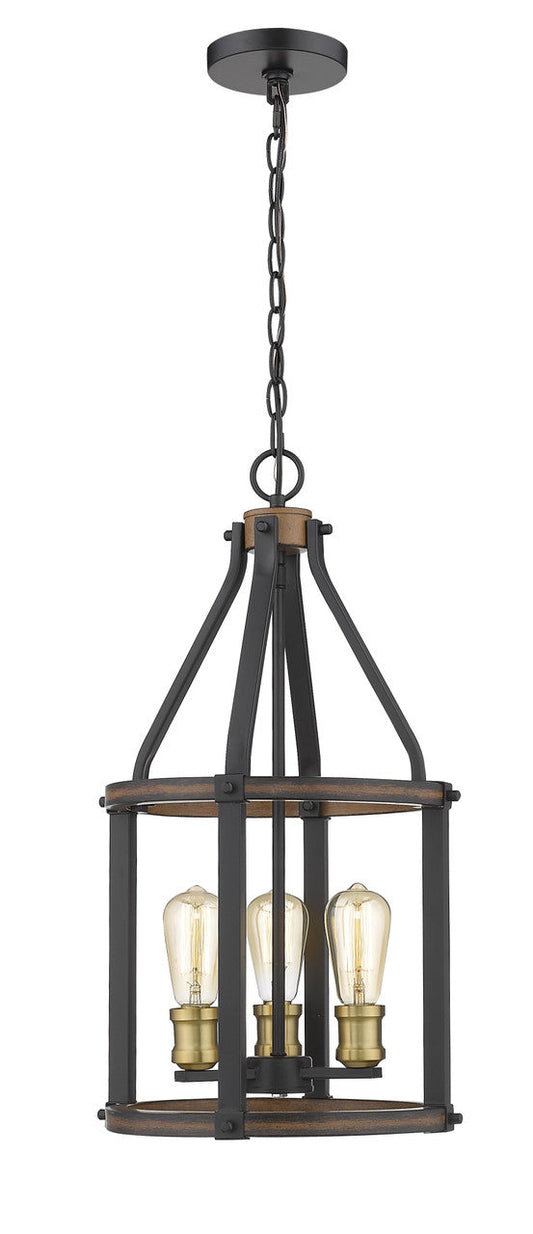 Z-Lite Kirkland 3 Light Pendant in Rustic Mahogany 472-3P-RM