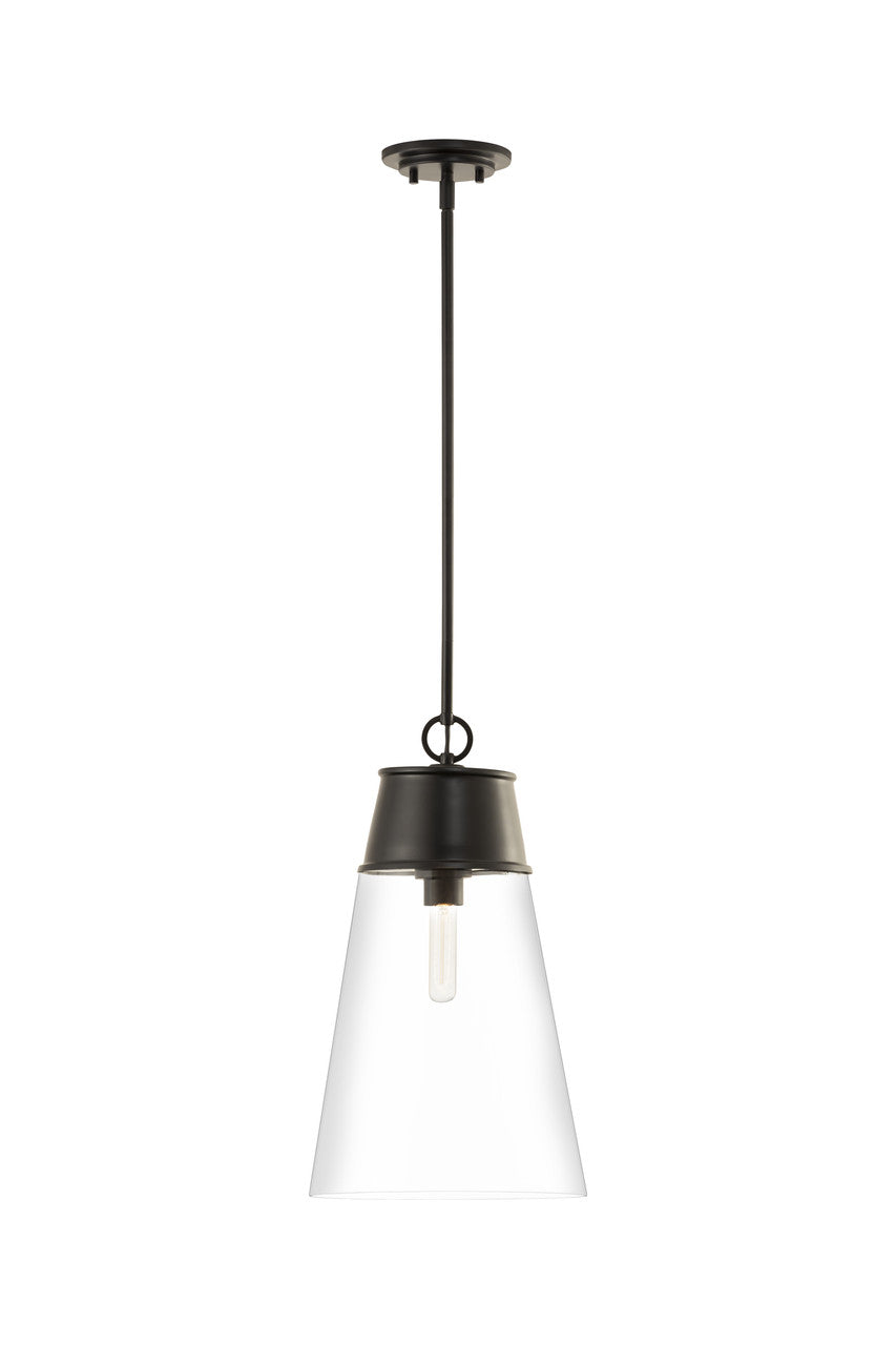 Z-Lite Wentworth 1 Light Pendant in Matte Black 2300P12-MB