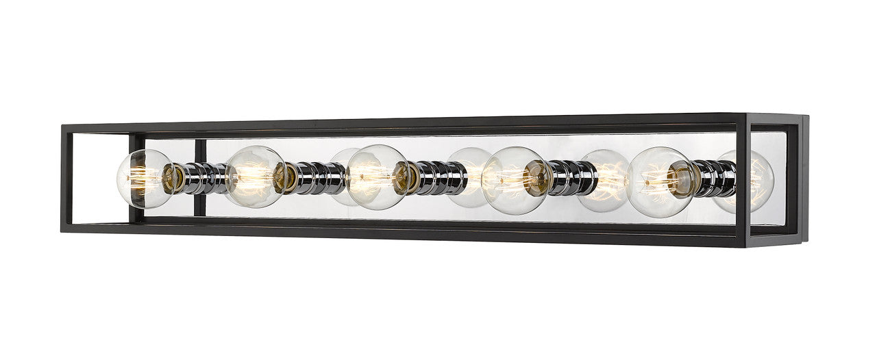 Z-Lite Kube 5 Light Vanity in Matte Black + Chrome 480-5V-MB-CH