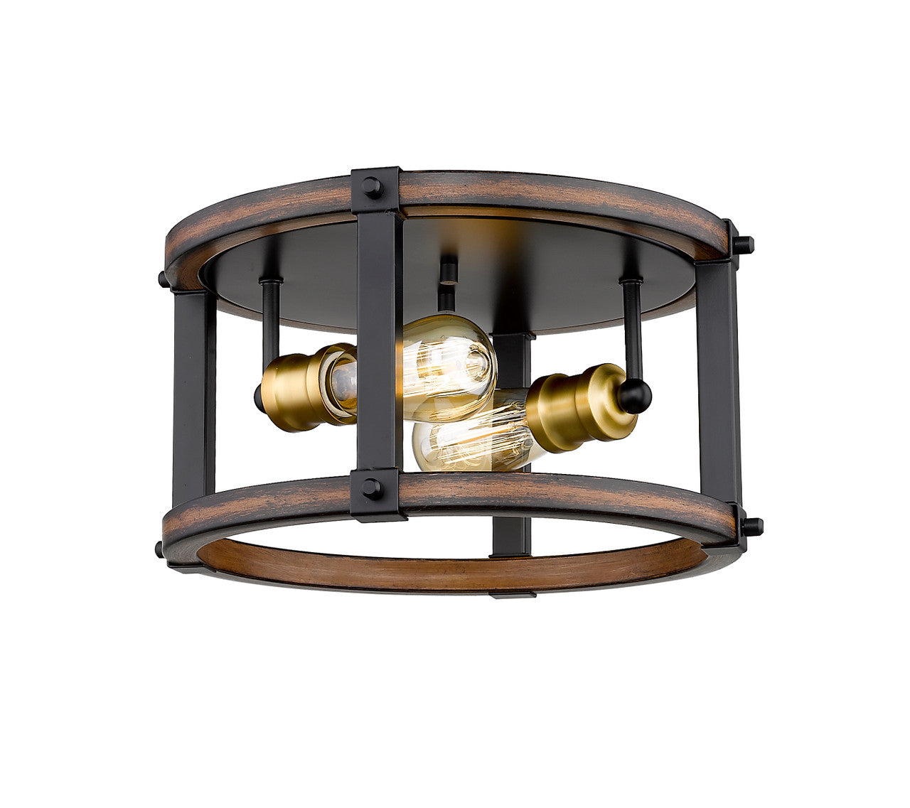 Z-Lite Kirkland 2 Light Flush Mount in Rustic Mahogany 472F2R-RM