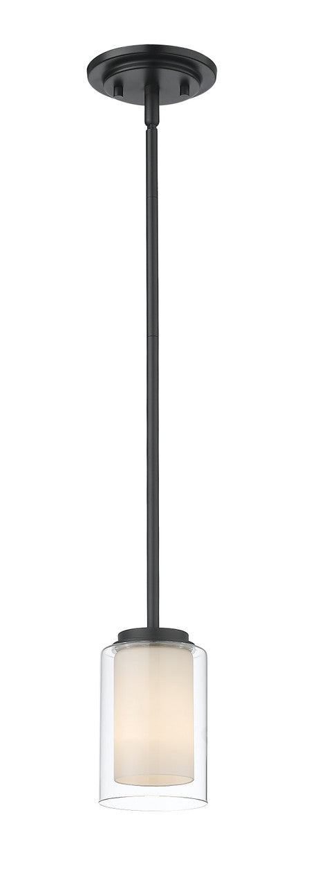 Z-Lite Willow 1 Light Pendant in Matte Black 426MP-MB