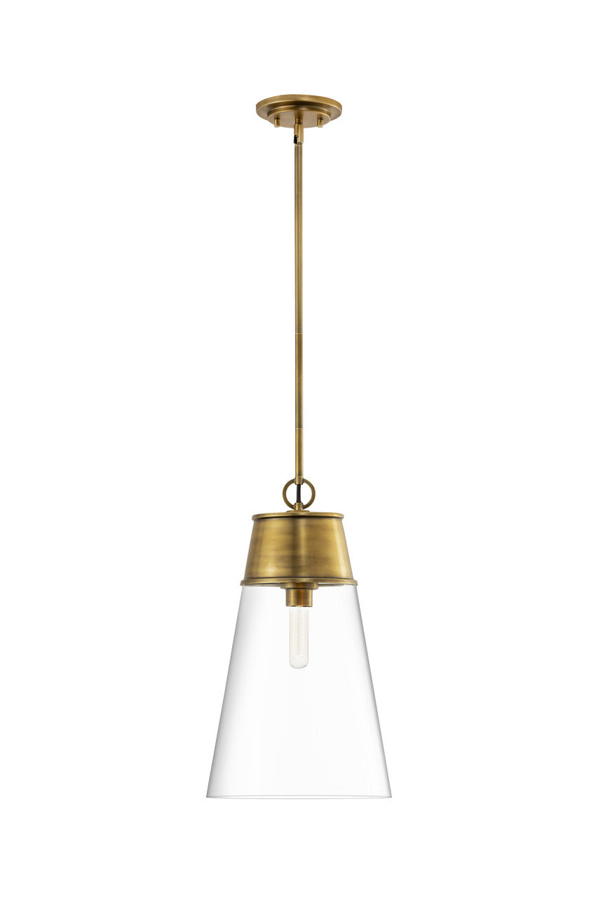 Z-Lite Wentworth 1 Light Pendant in Rubbed Brass 2300P12-RB