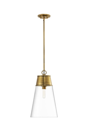 Z-Lite Wentworth 1 Light Pendant in Rubbed Brass 2300P12-RB