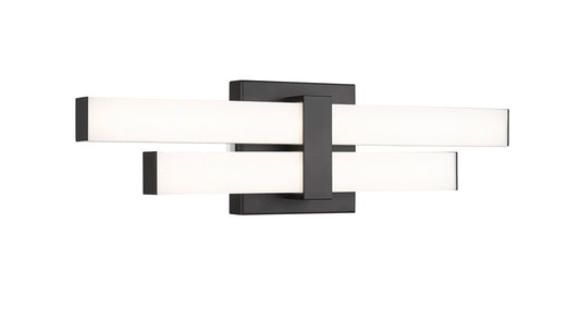 Z-LITE Zane 2 Light Vanity in Matte Black 1008-18W-MB-LED