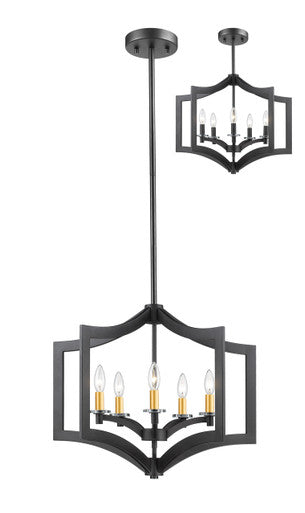 Z-Lite Zander 5 Light Chandelier in Bronze 6008-5BRZ