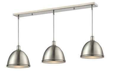 Z-Lite Mason 3 Light Linear Chandelier in Brushed Nickel 710P13-3BN