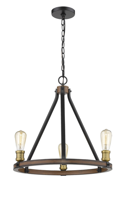 Z-Lite Kirkland 3 Light Chandelier in Rustic Mahogany 472-3RM