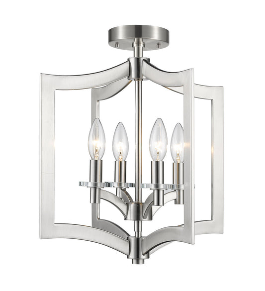 Z-Lite Zander 4 Light Semi Flush Mount in Brushed Nickel 6008SFC-BN