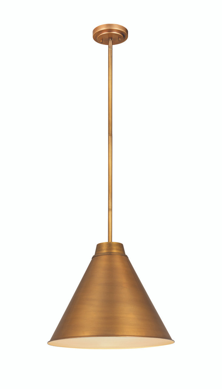 Z-Lite Eaton 1 Light Pendant in Rubbed Brass 6011P18-RB