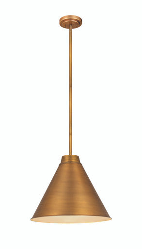 Z-Lite Eaton 1 Light Pendant in Rubbed Brass 6011P18-RB