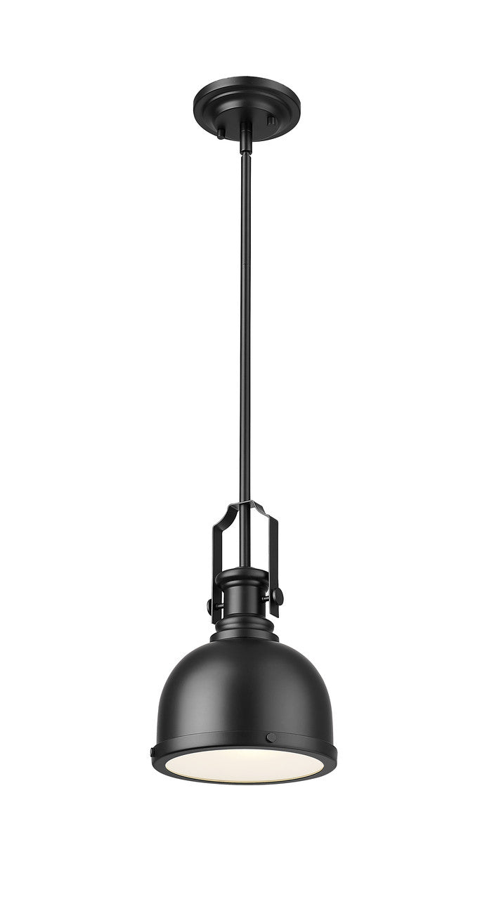 Z-Lite Melange 1 Light Pendant in Matte Black 725MP-MB