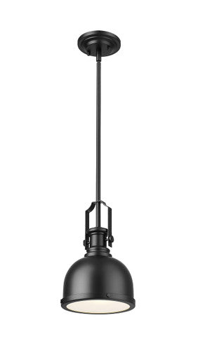 Z-Lite Melange 1 Light Pendant in Matte Black 725MP-MB