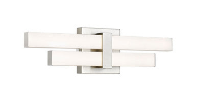 Z-Lite Zane 2 Light Vanity in Brushed Nickel 1008-18W-BN-LED