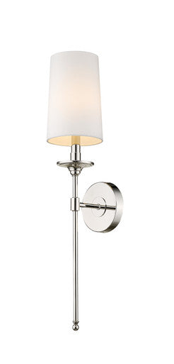 Z-Lite Emily 1 Light Wall Sconce in Polished Nickel 807-1S-PN