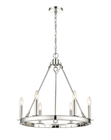 Z-Lite Barclay 6 Light Chandelier in Polished Nickel 482R-6PN