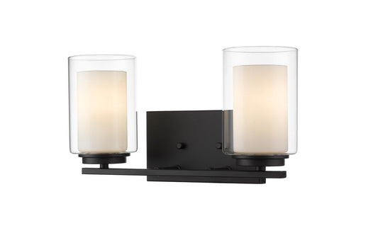 Z-Lite Willow 2 Light Vanity in Matte Black 426-2V-MB