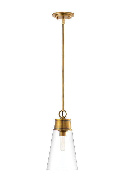 Z-Lite Wentworth 1 Light Pendant in Rubbed Brass 2300P8-RB