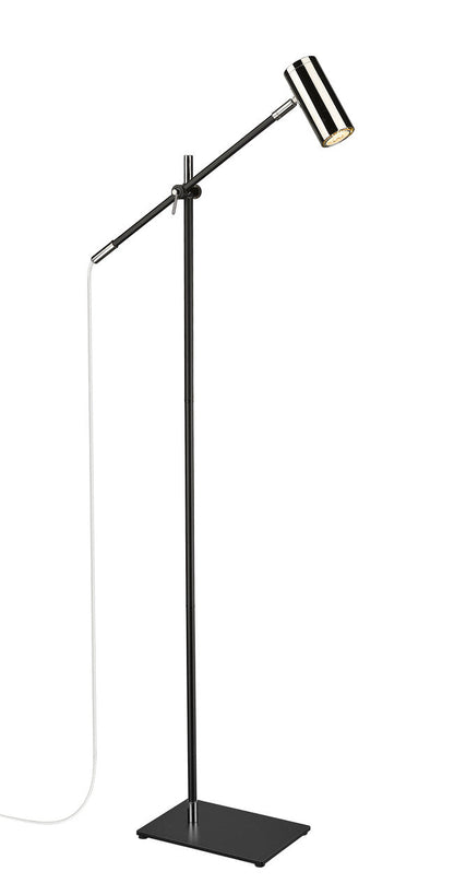 Z-Lite Calumet 1 Light Floor Lamp in Matte Black + Polished Nickel 814FL-MB-PN