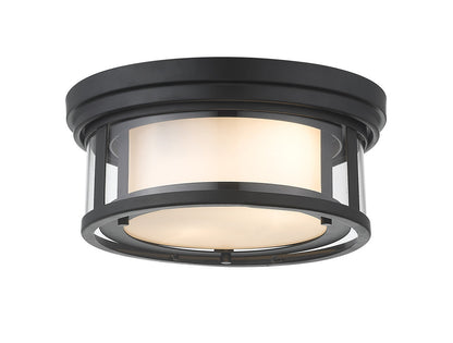 Z-Lite Willow 2 Light Flush Mount in Matte Black 426F12-MB