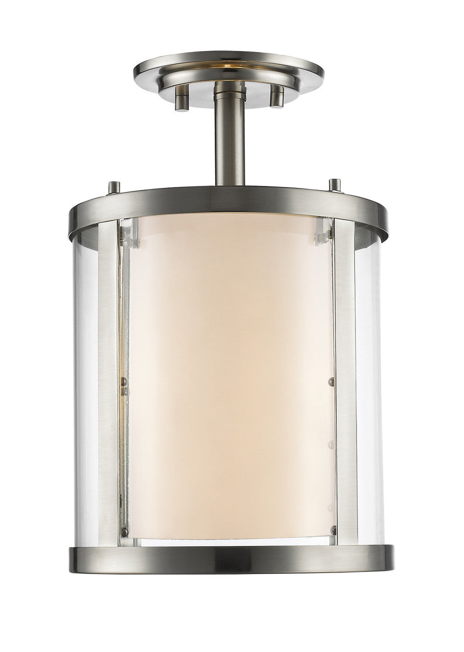 Z-Lite Willow Semi Flush Mount in Brushed Nickel 426SF-BN